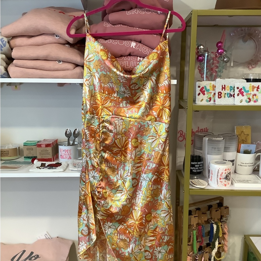 Floral Satin Slip Dress